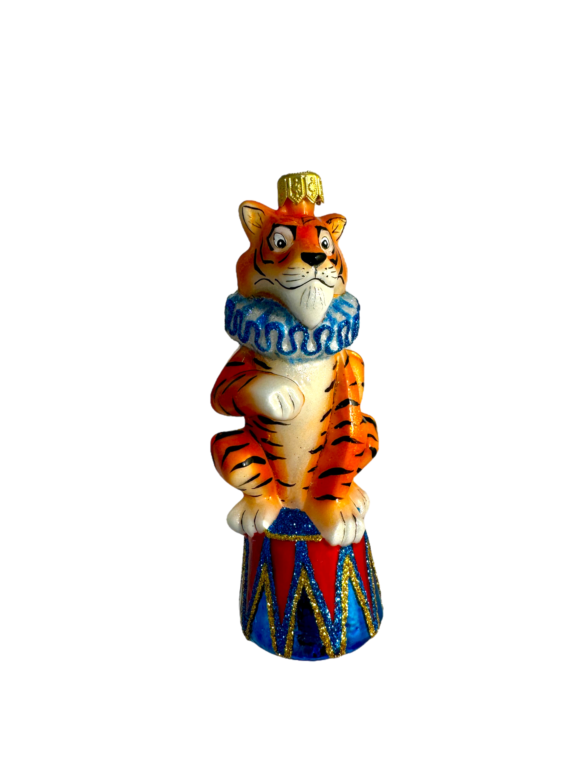 Circus Tiger Ornament on Glitter Pedestal - Dom Bańki