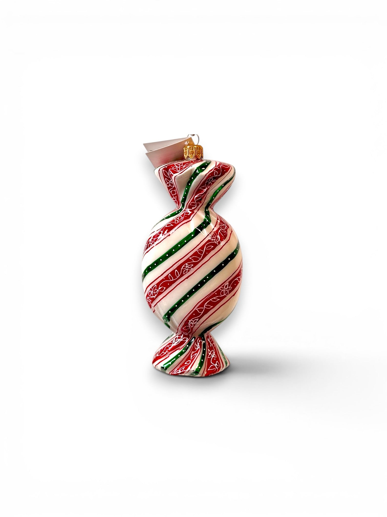 Bon Bon with Red, Green and Gold Stripes