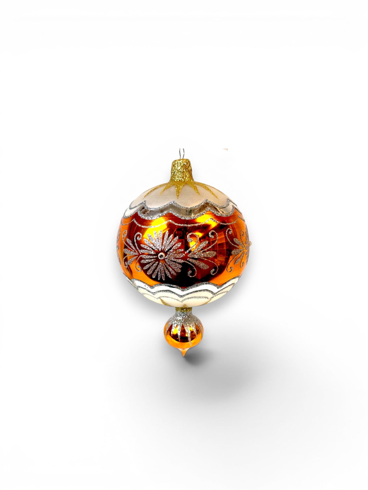 Gold &amp; Silver Glass Ornament