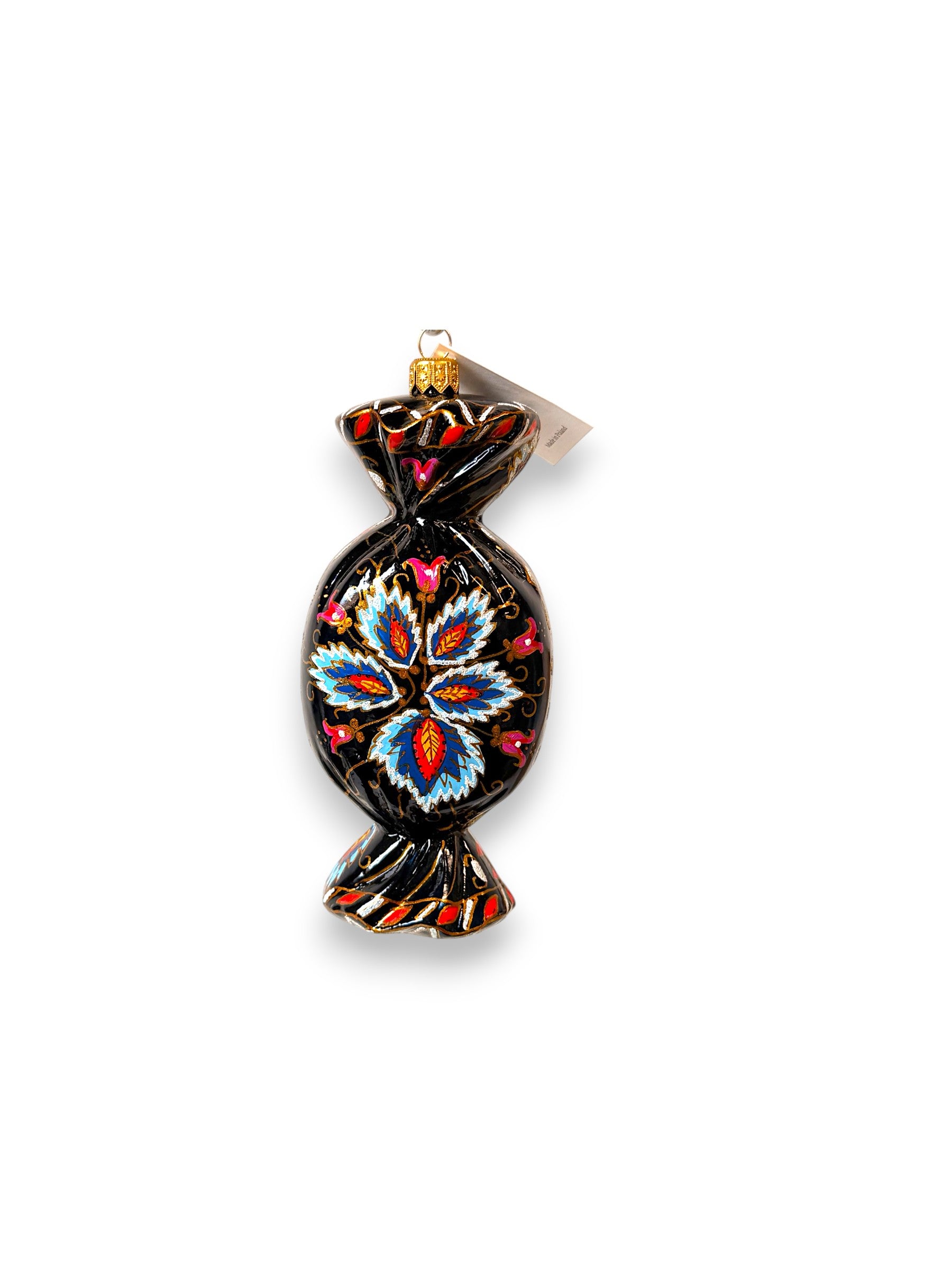 Bon Bon Glass with Black Floral Design
