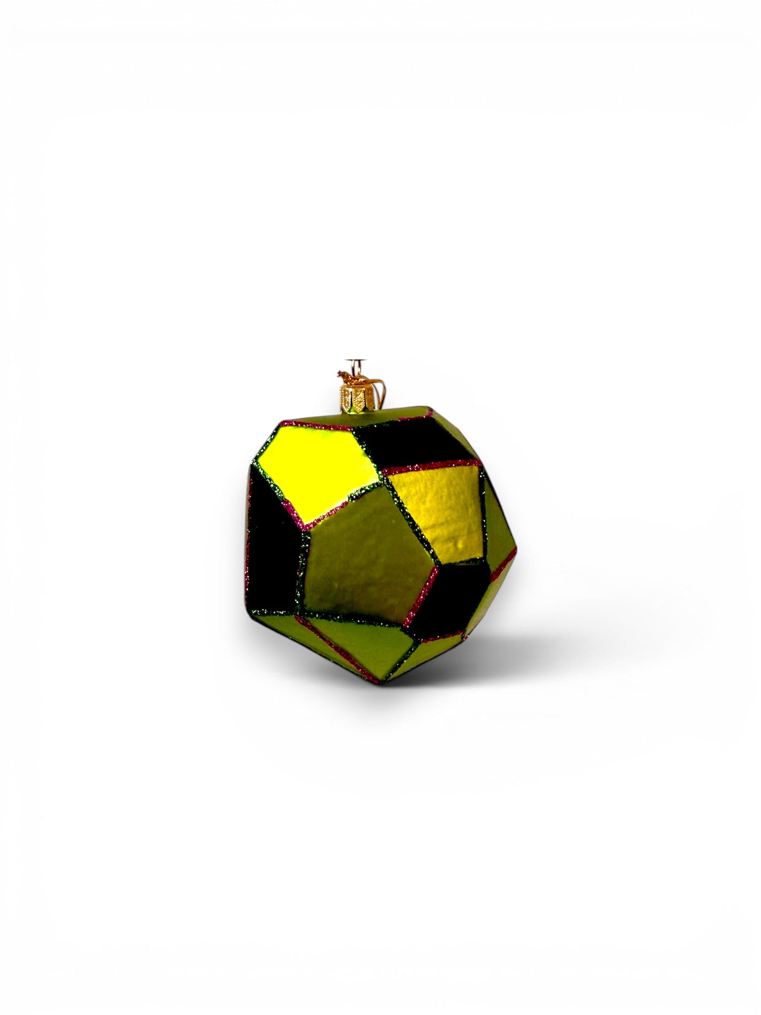 Geometric Green Glass Ornament