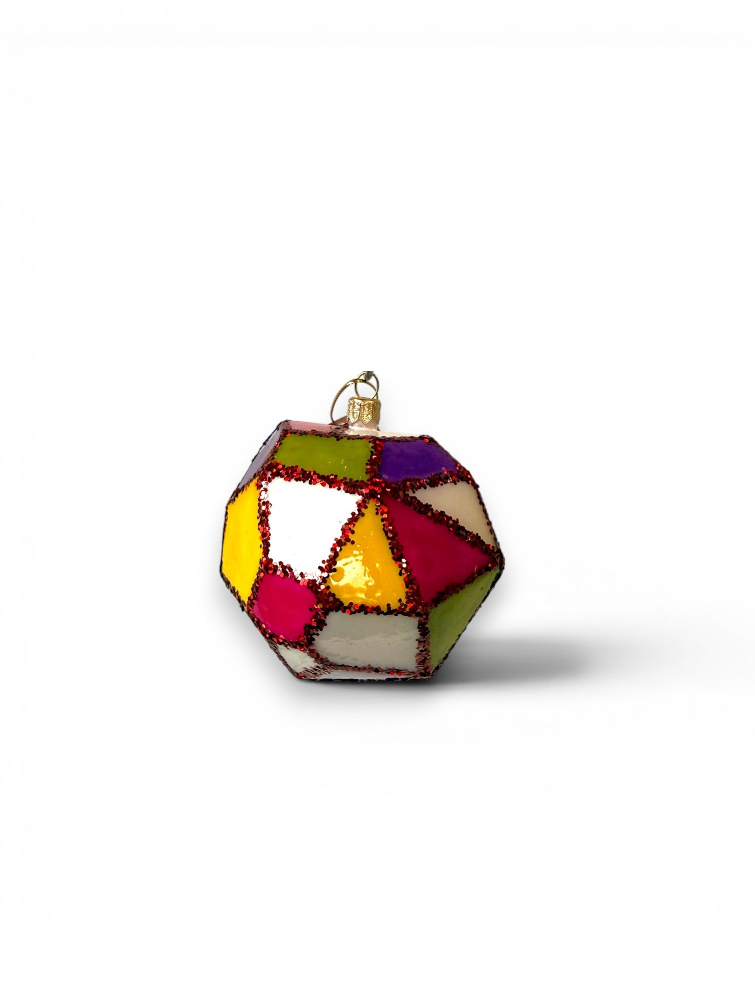 Geometric Multicolour Glass Ornament
