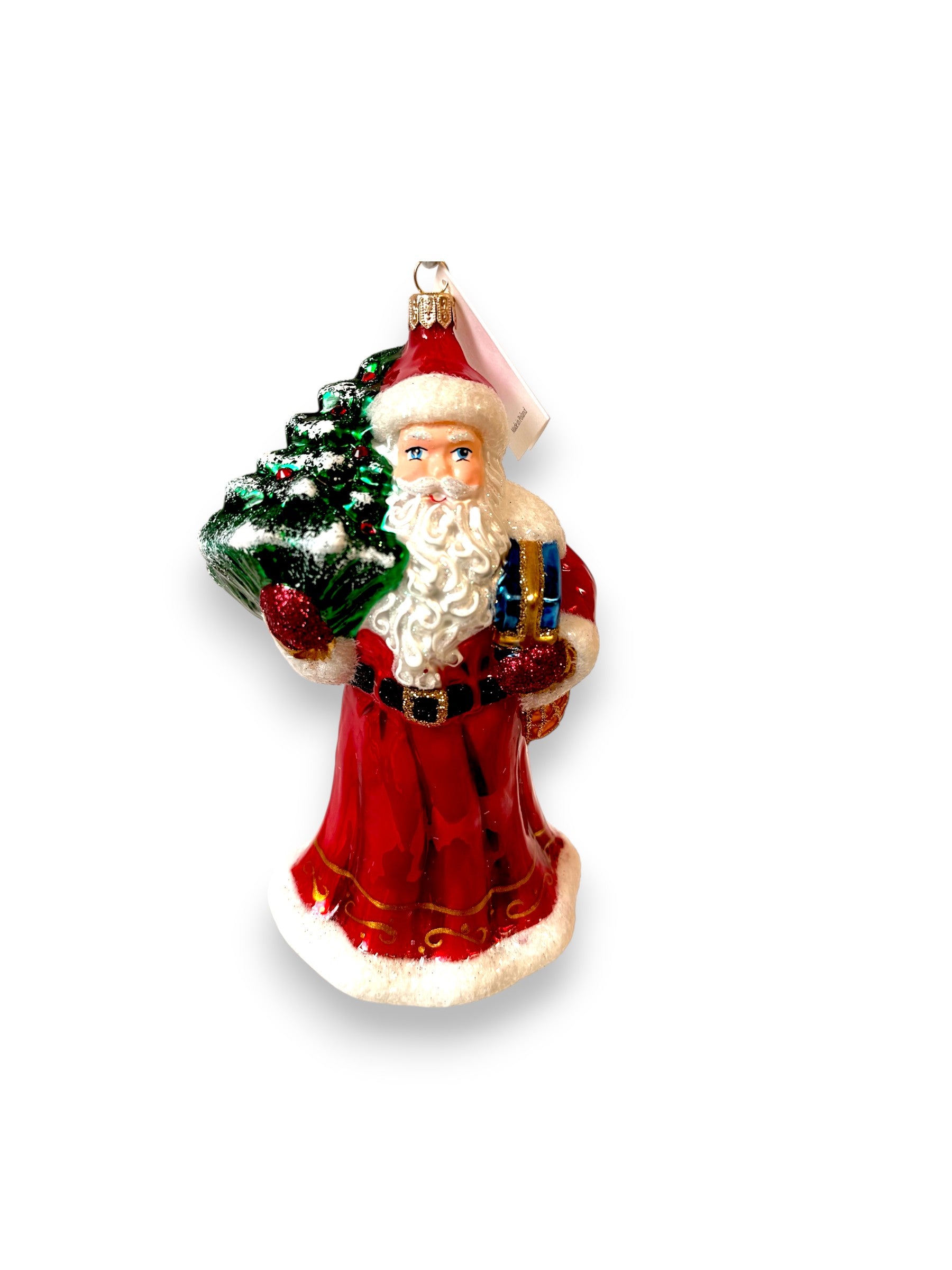 Santa Claus with Christmas Tree and Gift