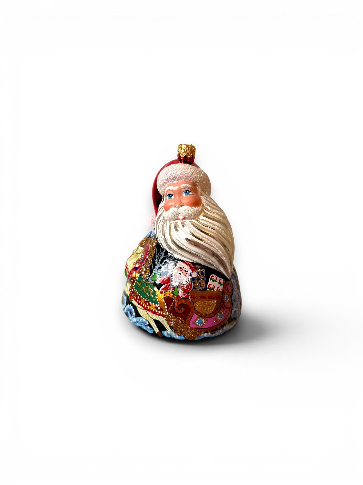 Santa Claus with Colorful Landscape Scene