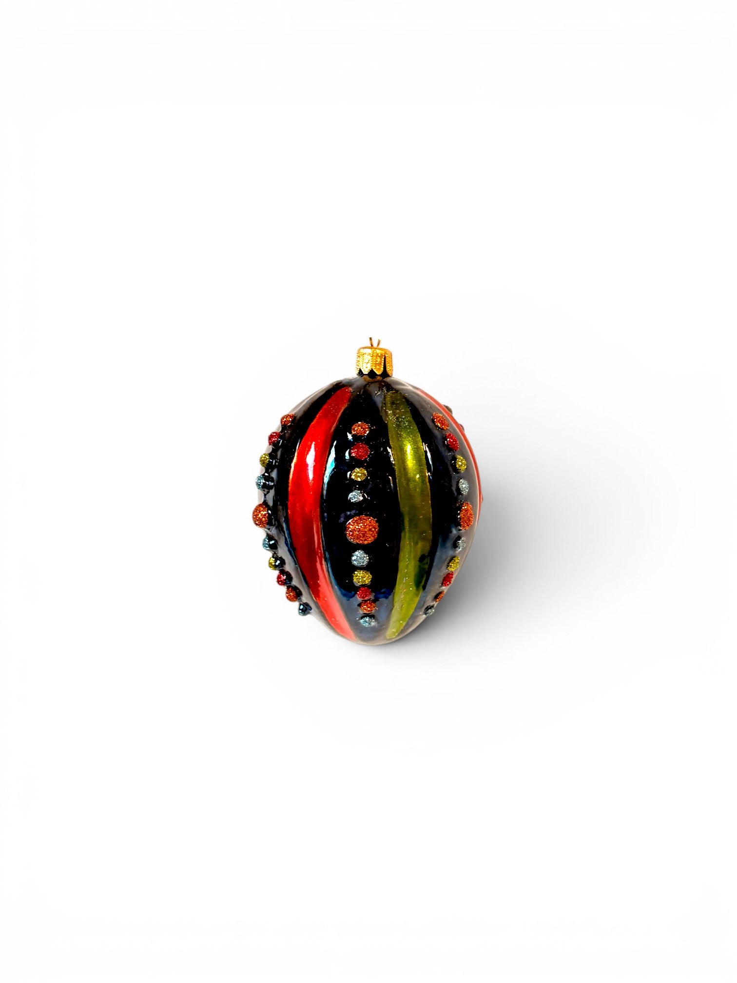 Black Nut Ornament with Colorful Accents