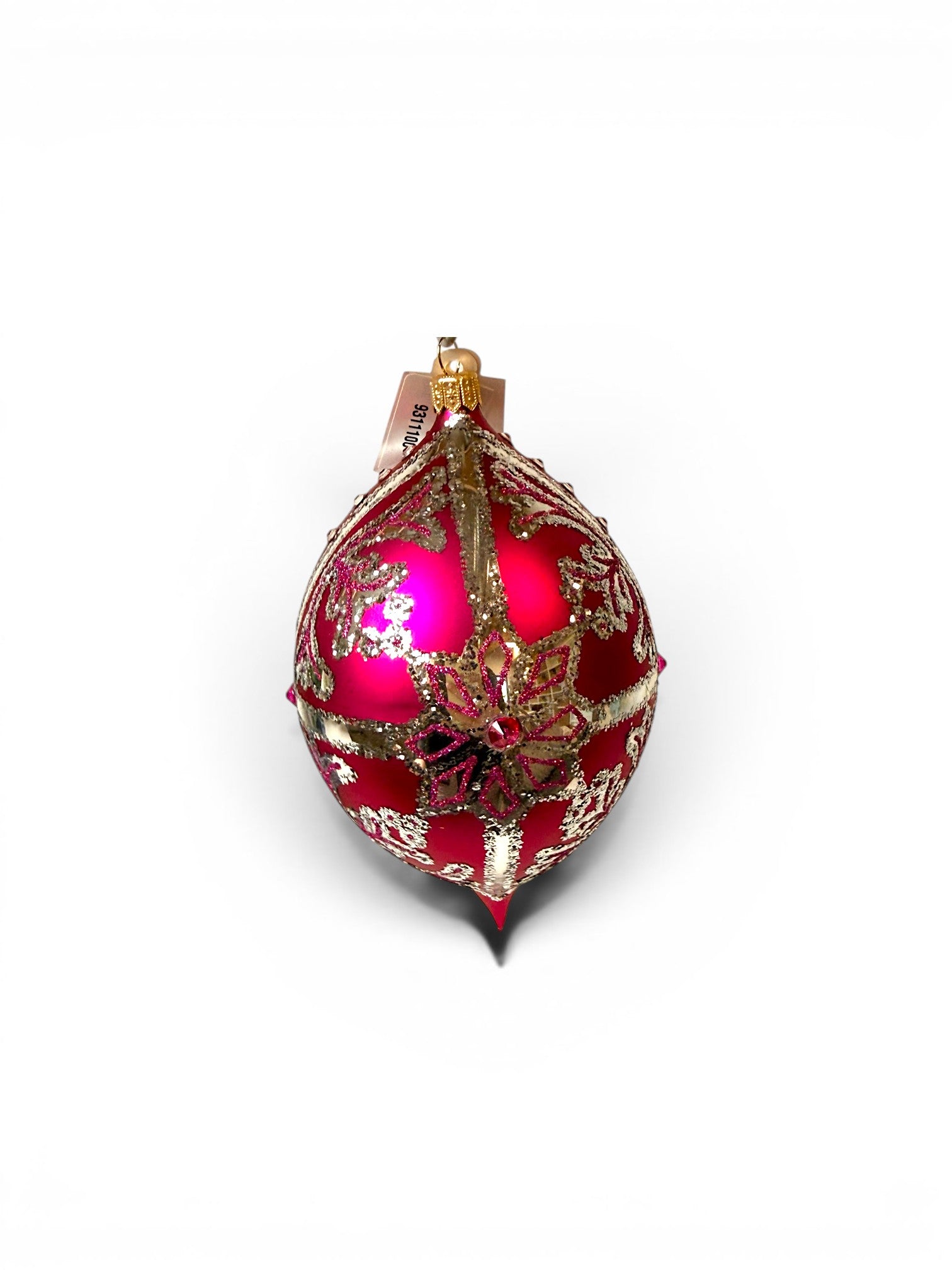 Fuchsia Oval with Silver Design