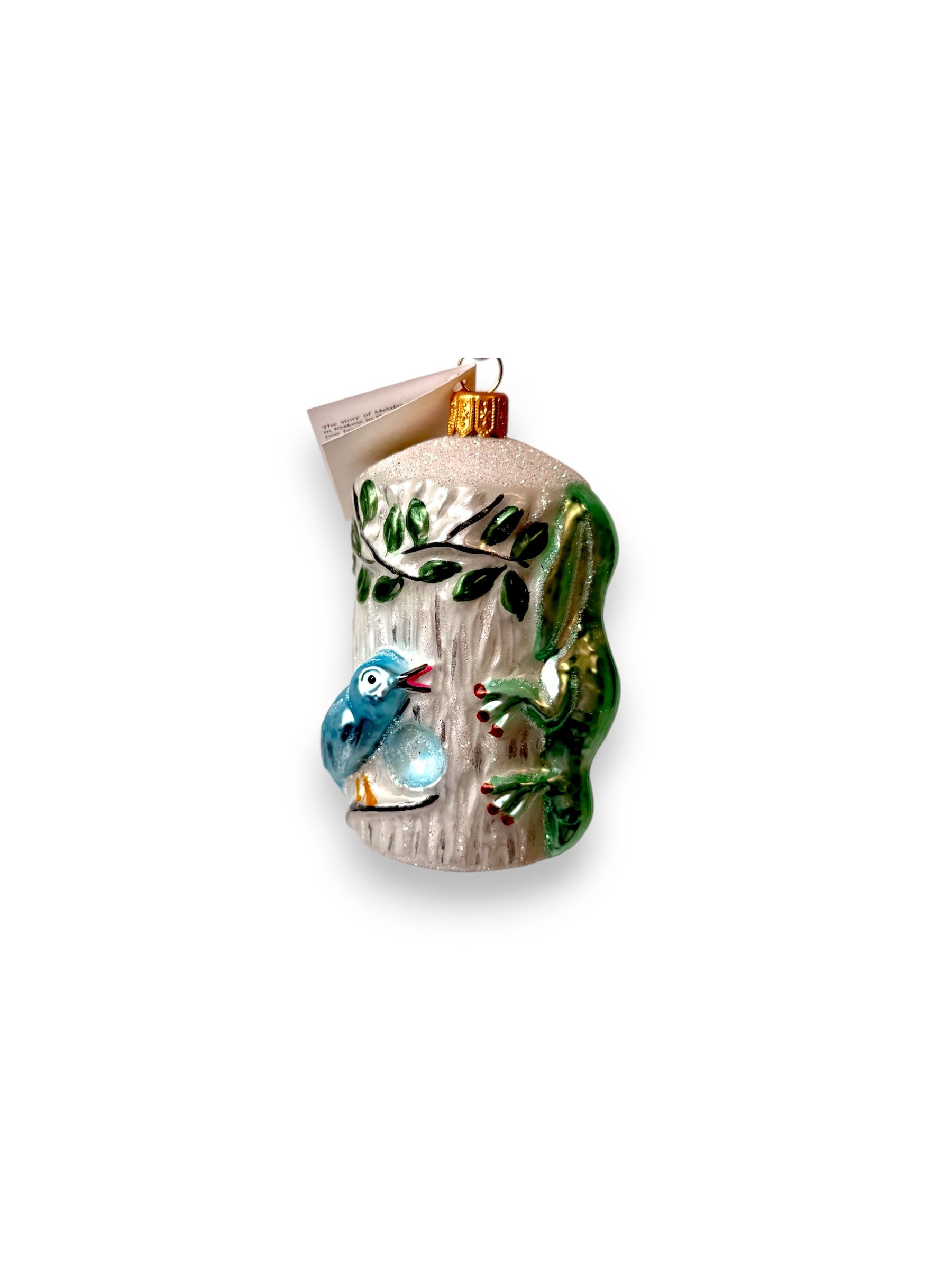 Tree Trunk with Blue Bird and Lizard