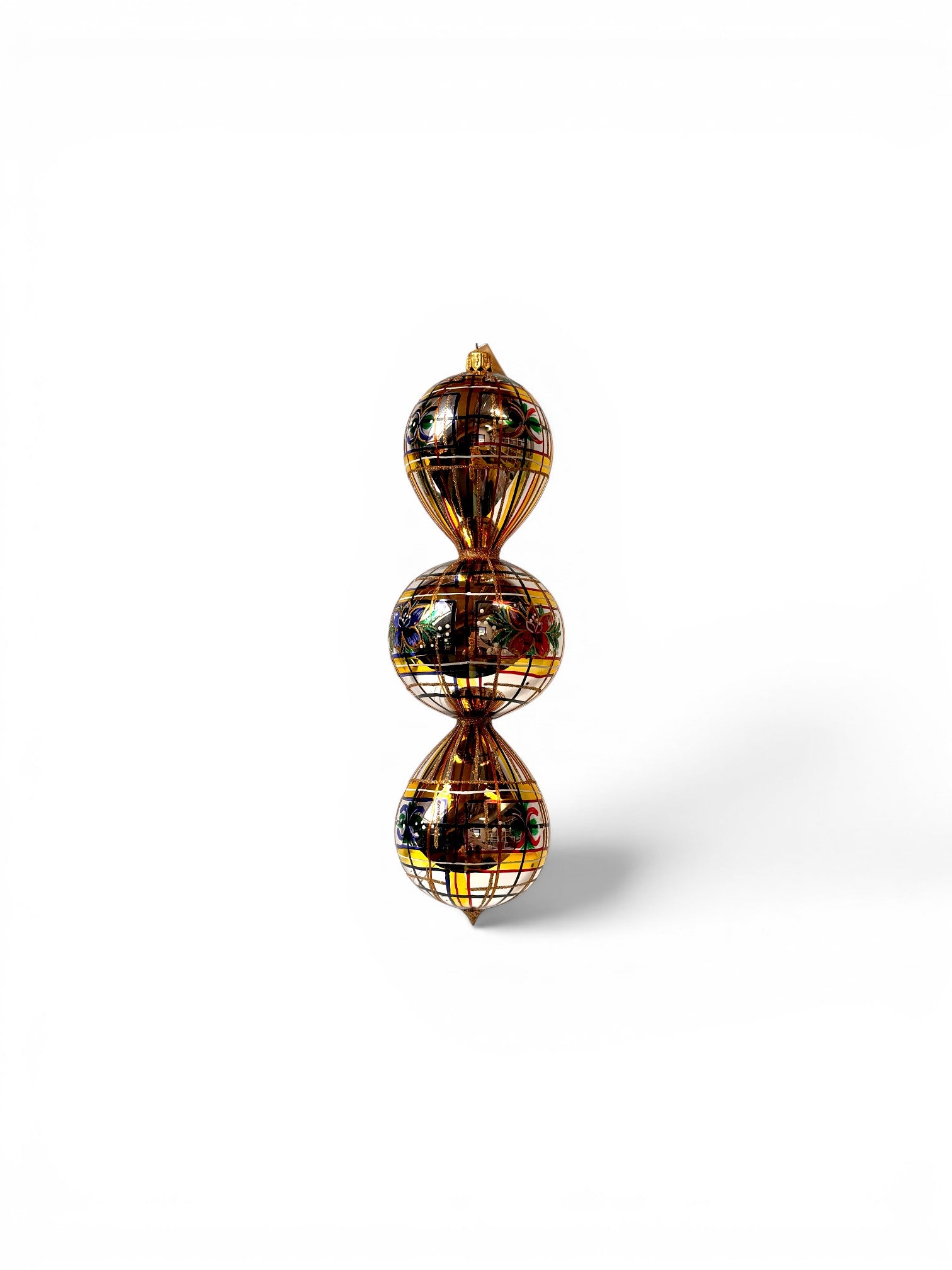 Triple Glass Ornament Silver &amp; Gold